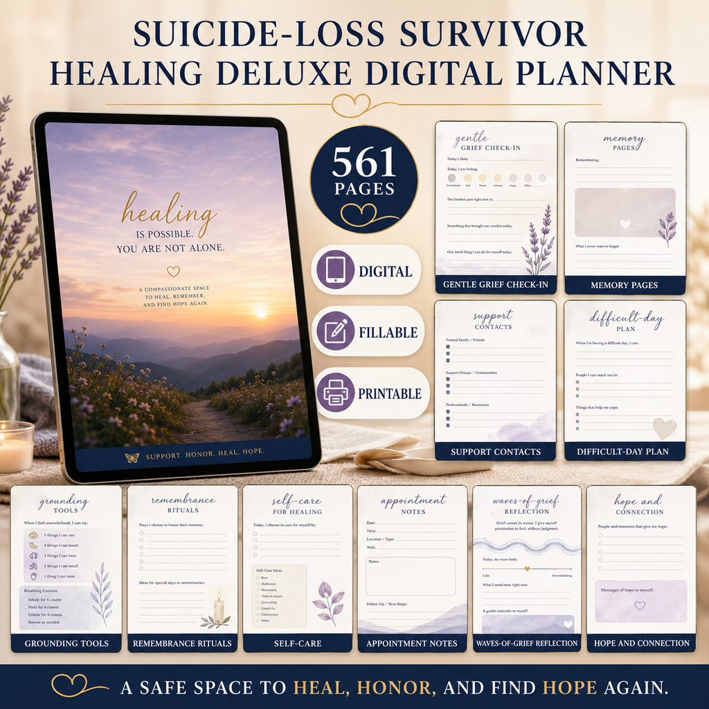 Suicide-Loss Survivor Healing Deluxe Digital Planner — listing image 02