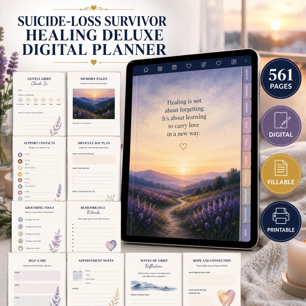 Suicide-Loss Survivor Healing Deluxe Digital Planner — listing image 04
