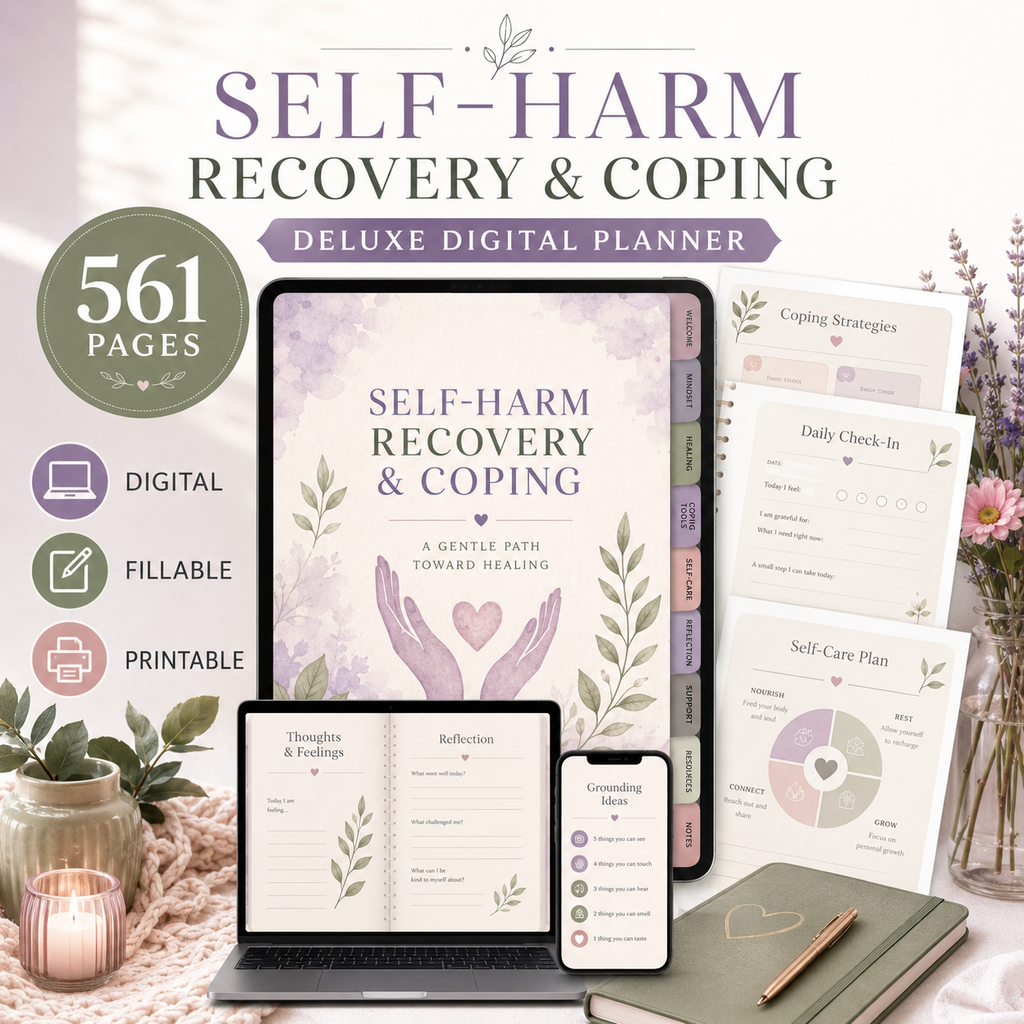 Self-Harm Recovery and Coping Deluxe Digital Planner — listing image 09