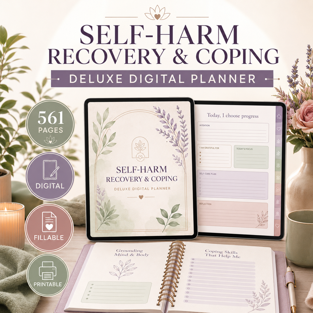 Self-Harm Recovery and Coping Deluxe Digital Planner — listing image 10