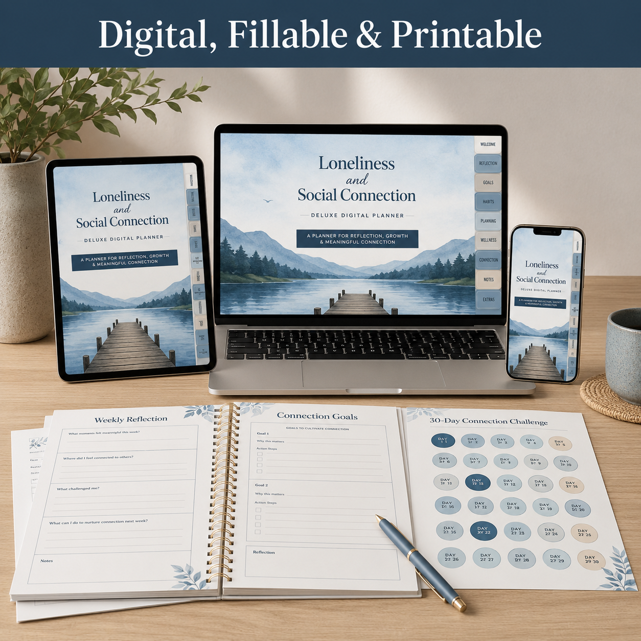 Loneliness and Social Connection Deluxe Digital Planner — listing image 06