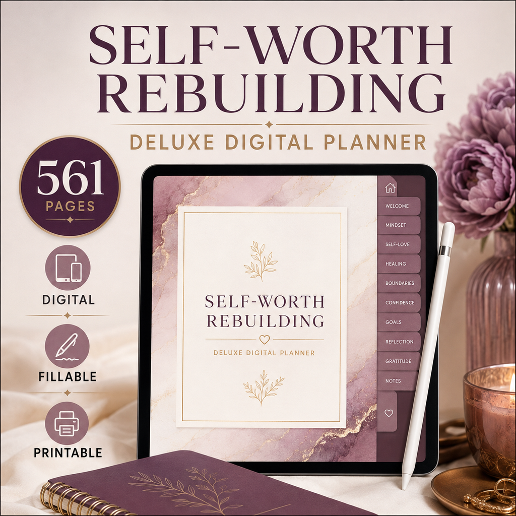 Self-Worth Rebuilding Deluxe Digital Planner — listing image 03