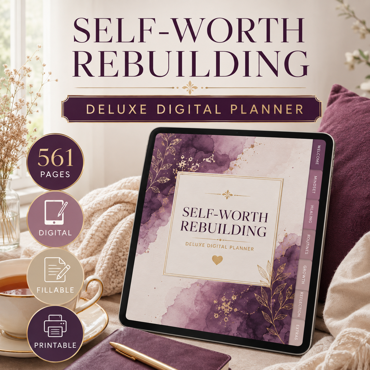 Self-Worth Rebuilding Deluxe Digital Planner — listing image 05