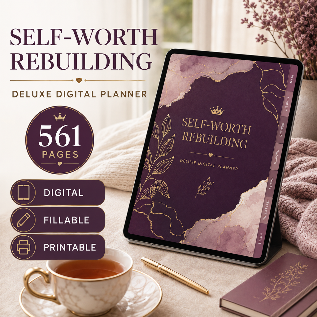 Self-Worth Rebuilding Deluxe Digital Planner — listing image 06