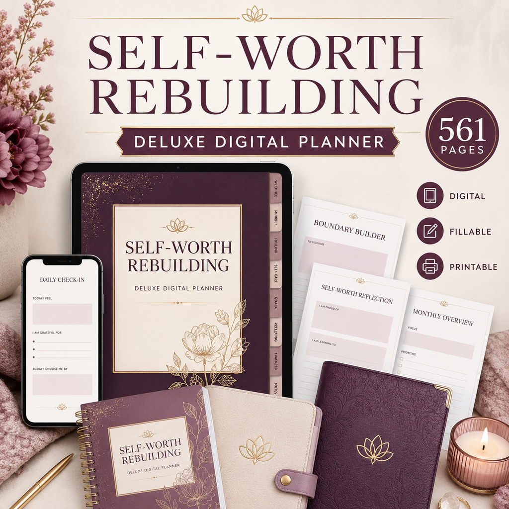 Self-Worth Rebuilding Deluxe Digital Planner — listing image 07