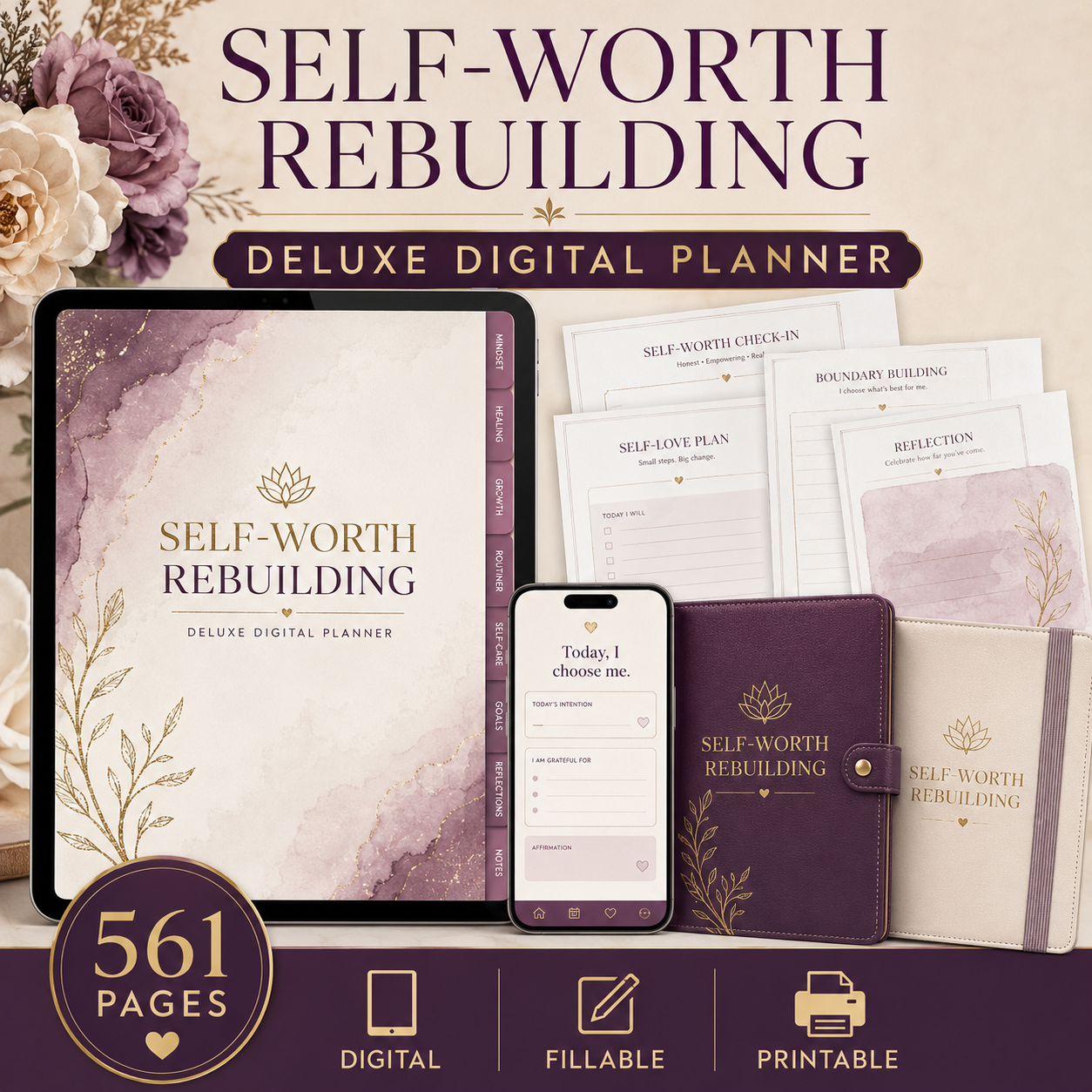 Self-Worth Rebuilding Deluxe Digital Planner — listing image 08