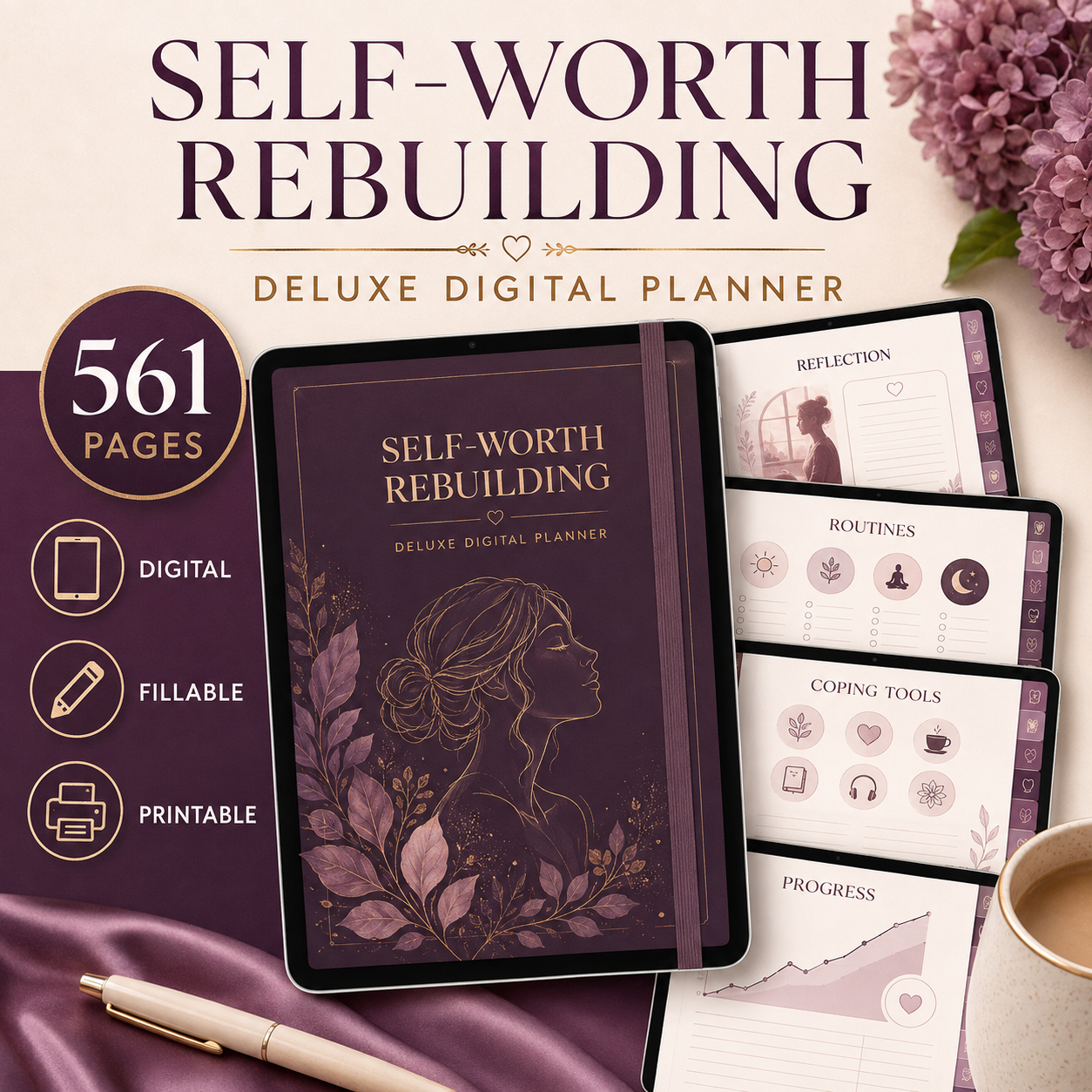 Self-Worth Rebuilding Deluxe Digital Planner — listing image 09