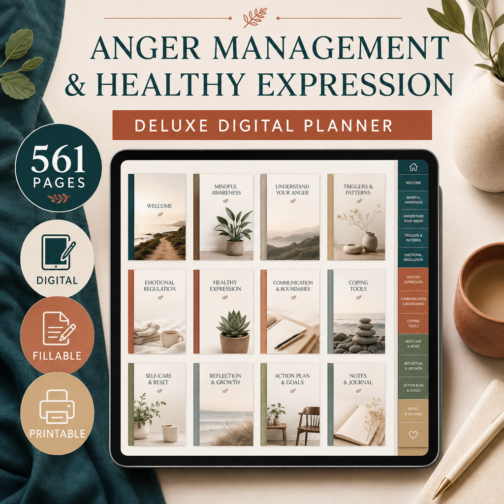 Anger Awareness and Healthy Expression Deluxe Digital Planner — listing image 03