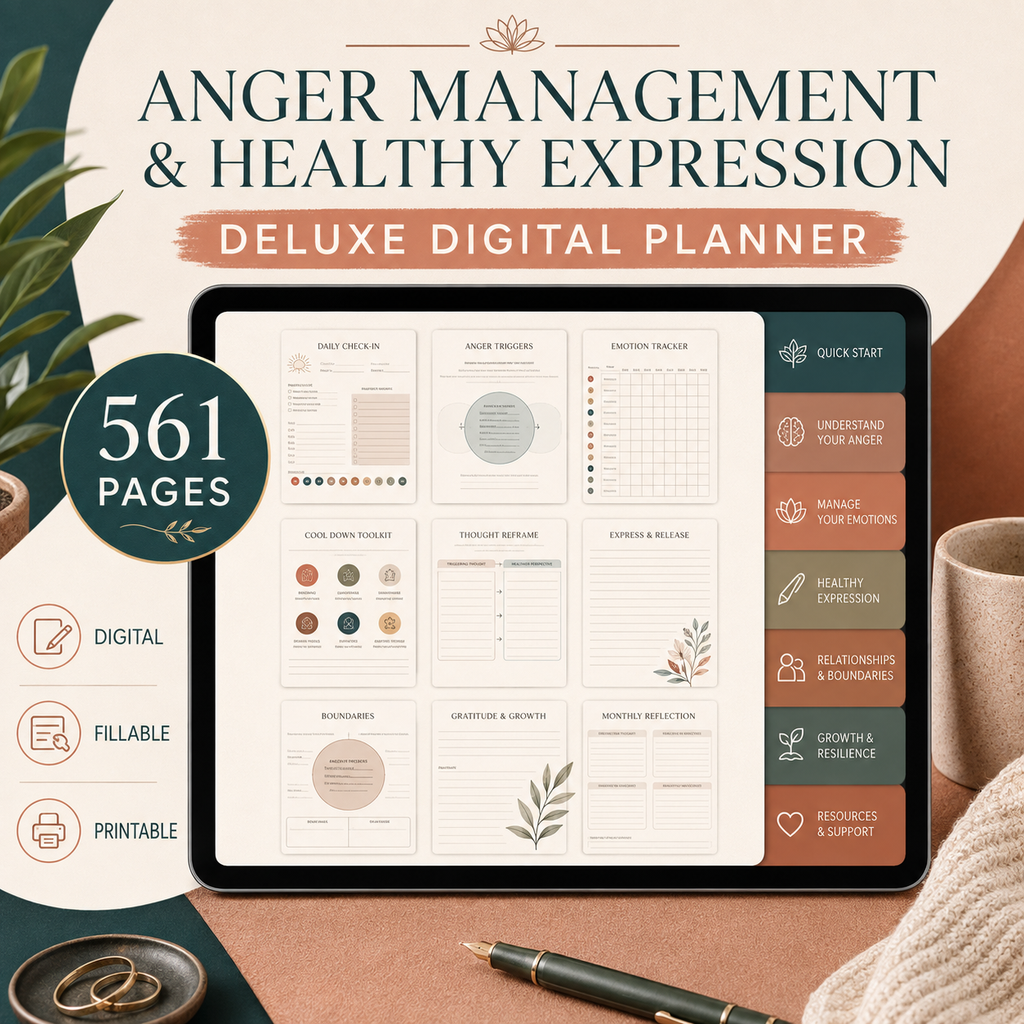 Anger Awareness and Healthy Expression Deluxe Digital Planner — listing image 04