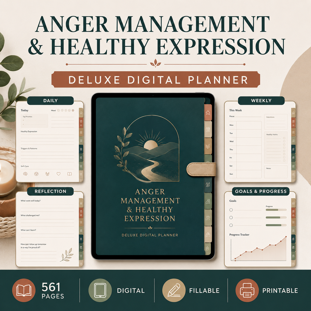 Anger Awareness and Healthy Expression Deluxe Digital Planner — listing image 05