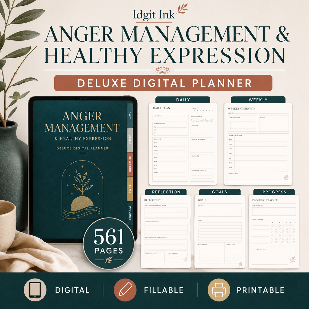 Anger Awareness and Healthy Expression Deluxe Digital Planner — listing image 06