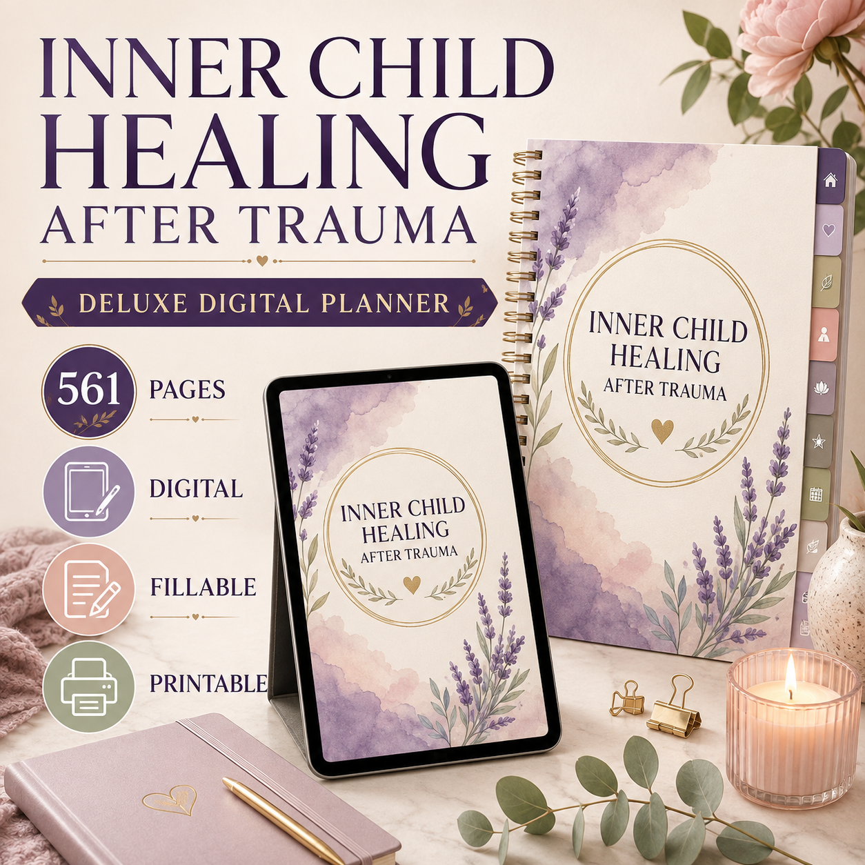 Inner Child Healing After Trauma Deluxe Digital Planner — listing image 01