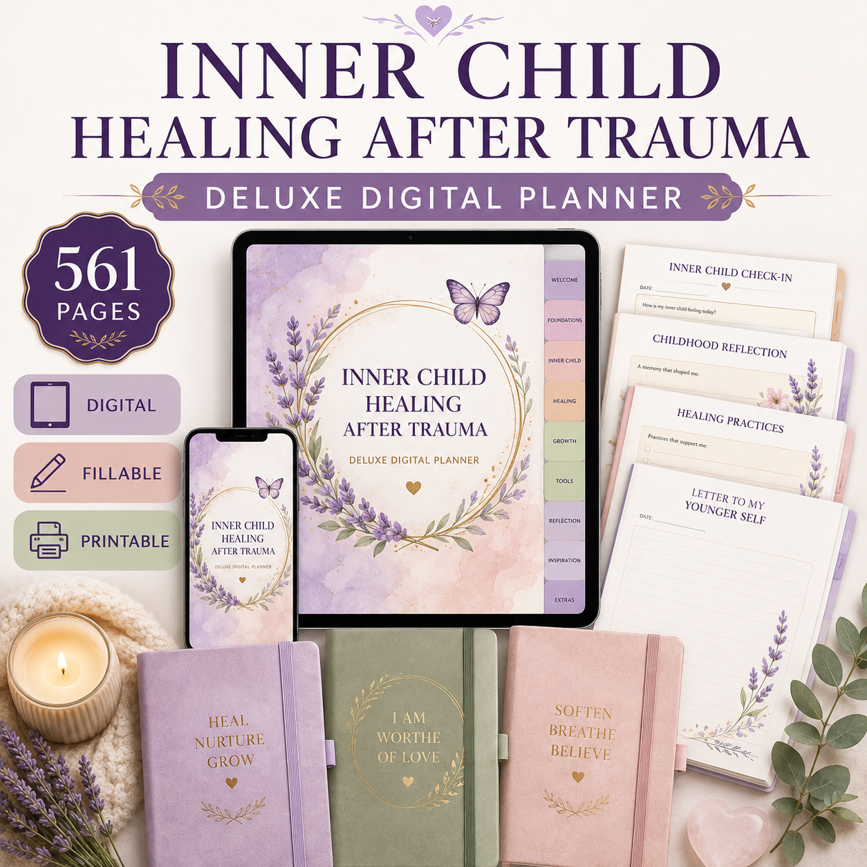 Inner Child Healing After Trauma Deluxe Digital Planner — listing image 06