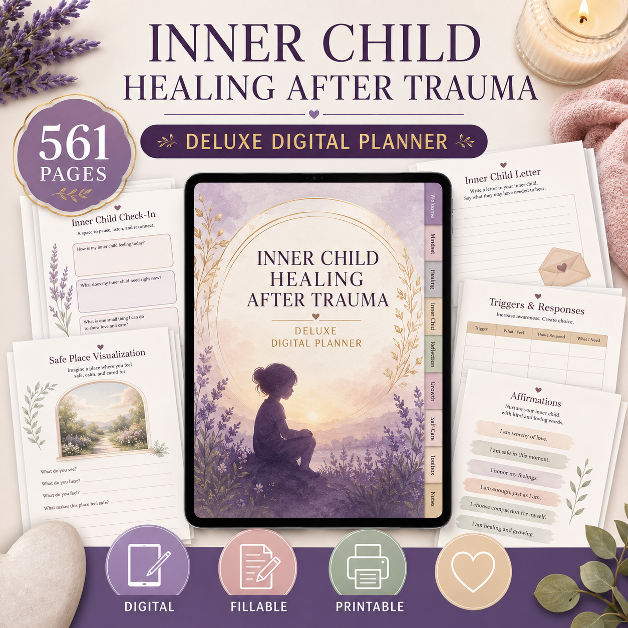 Inner Child Healing After Trauma Deluxe Digital Planner — listing image 08