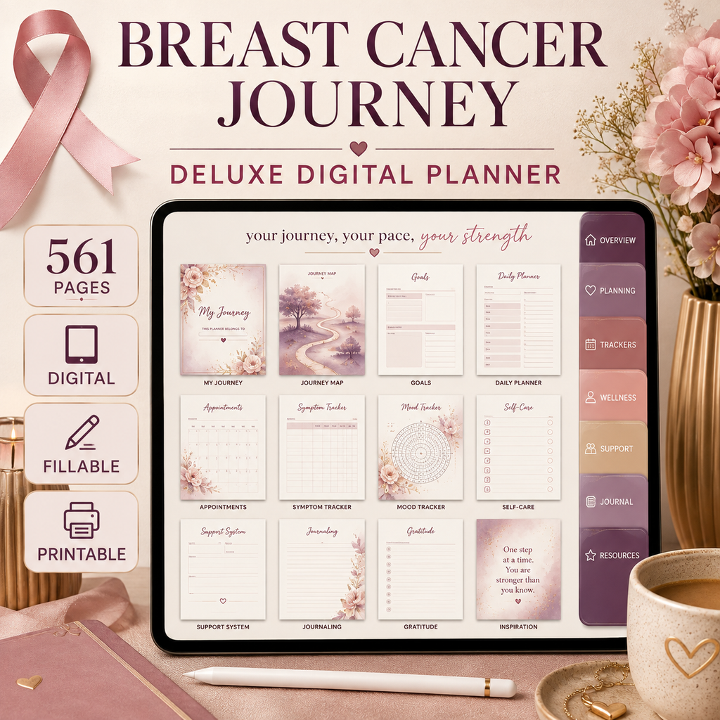 Breast Cancer Journey Deluxe Digital Planner and Care Organizer — listing image 02