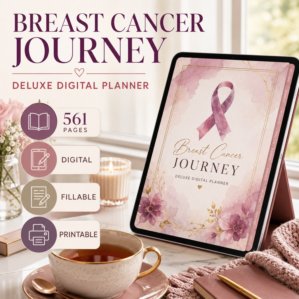 Breast Cancer Journey Deluxe Digital Planner and Care Organizer — listing image 05