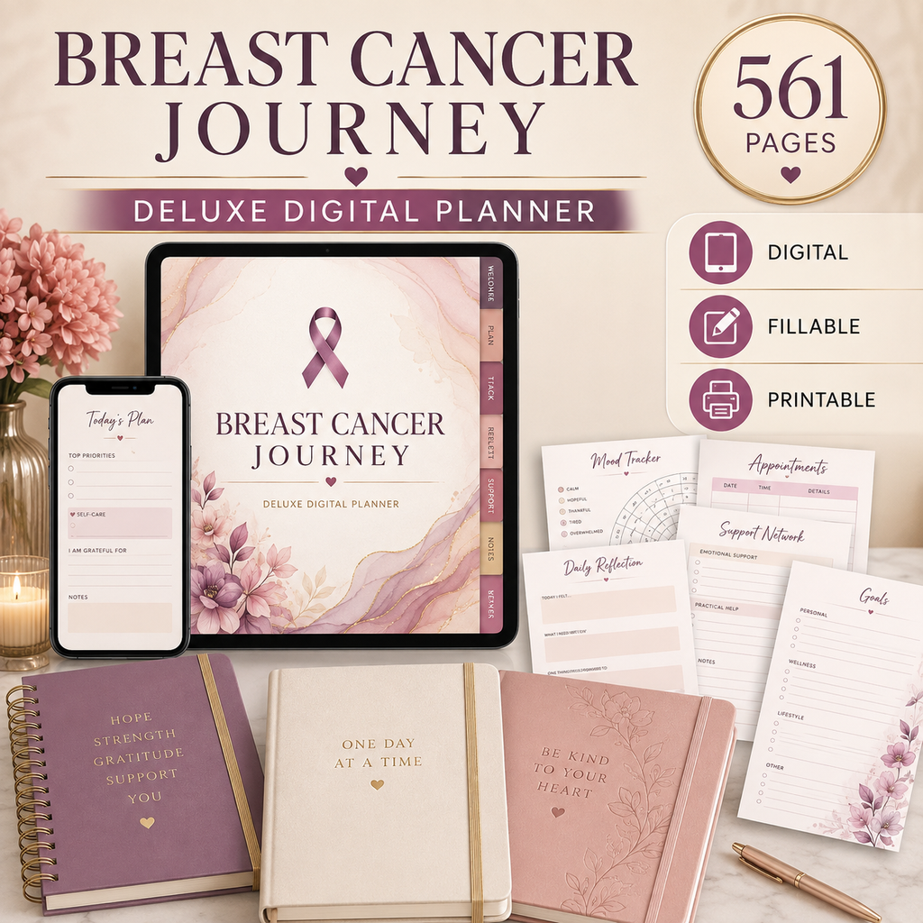 Breast Cancer Journey Deluxe Digital Planner and Care Organizer — listing image 06