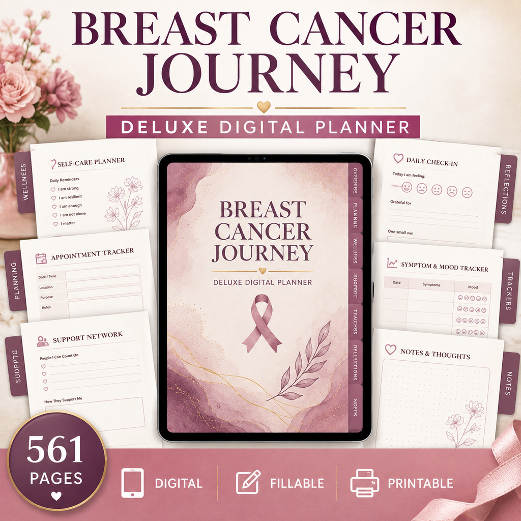 Breast Cancer Journey Deluxe Digital Planner and Care Organizer — listing image 08