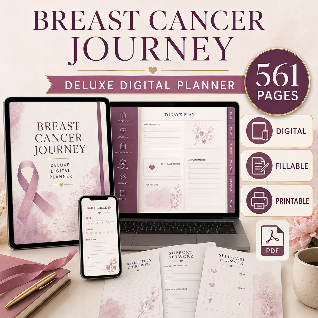 Breast Cancer Journey Deluxe Digital Planner and Care Organizer — listing image 09