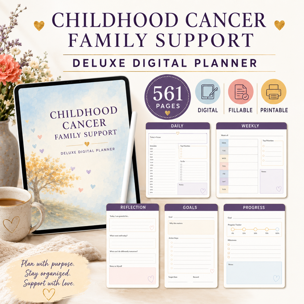 Childhood Cancer Family Support Deluxe Digital Planner — listing image 03