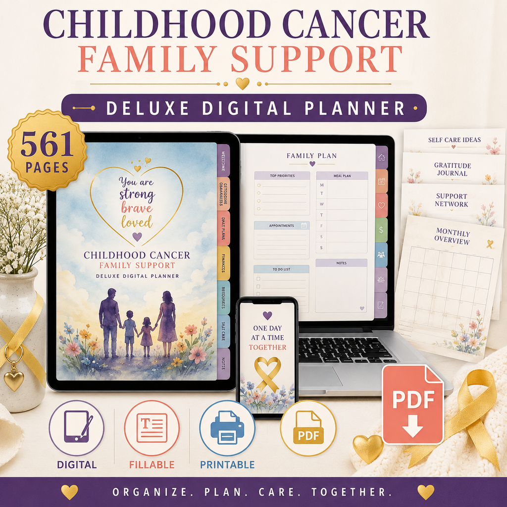 Childhood Cancer Family Support Deluxe Digital Planner — listing image 09