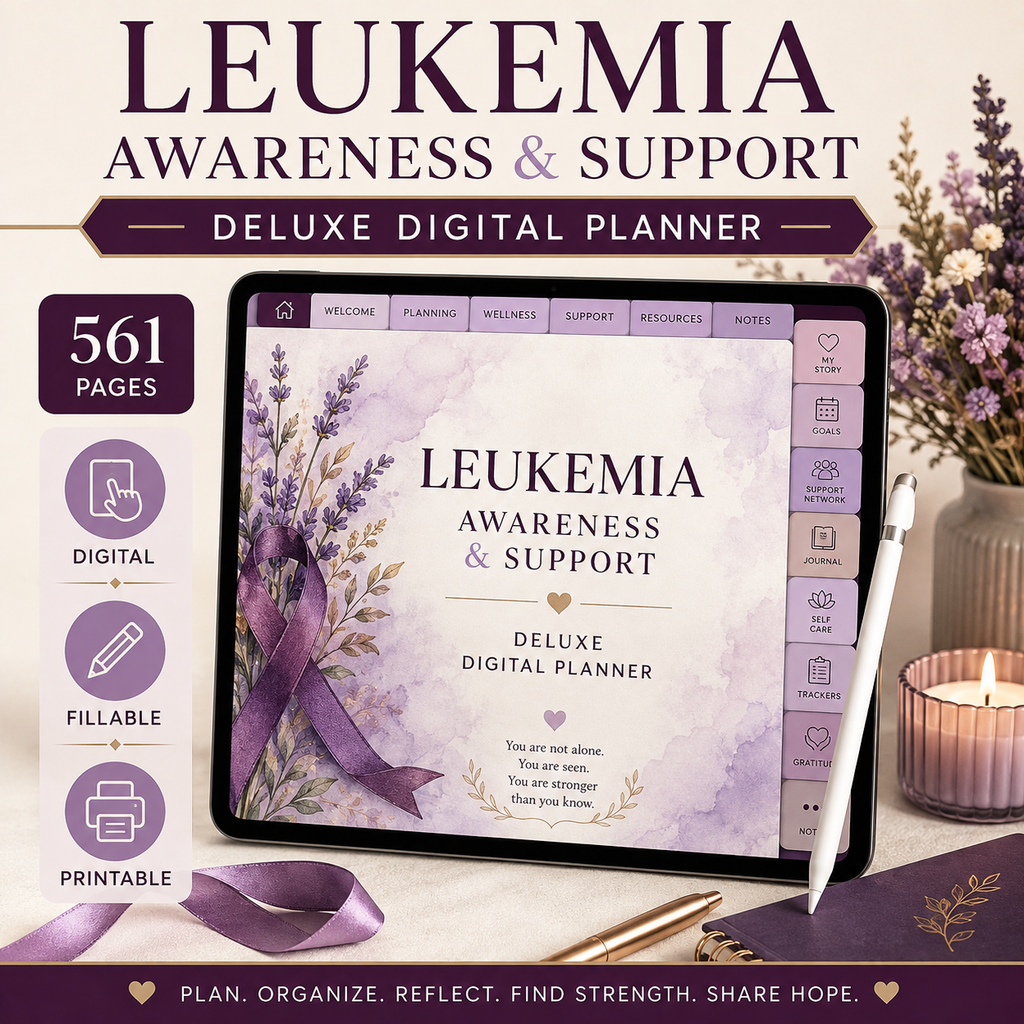 Leukemia Support Deluxe Digital Planner and Care Organizer — listing image 04