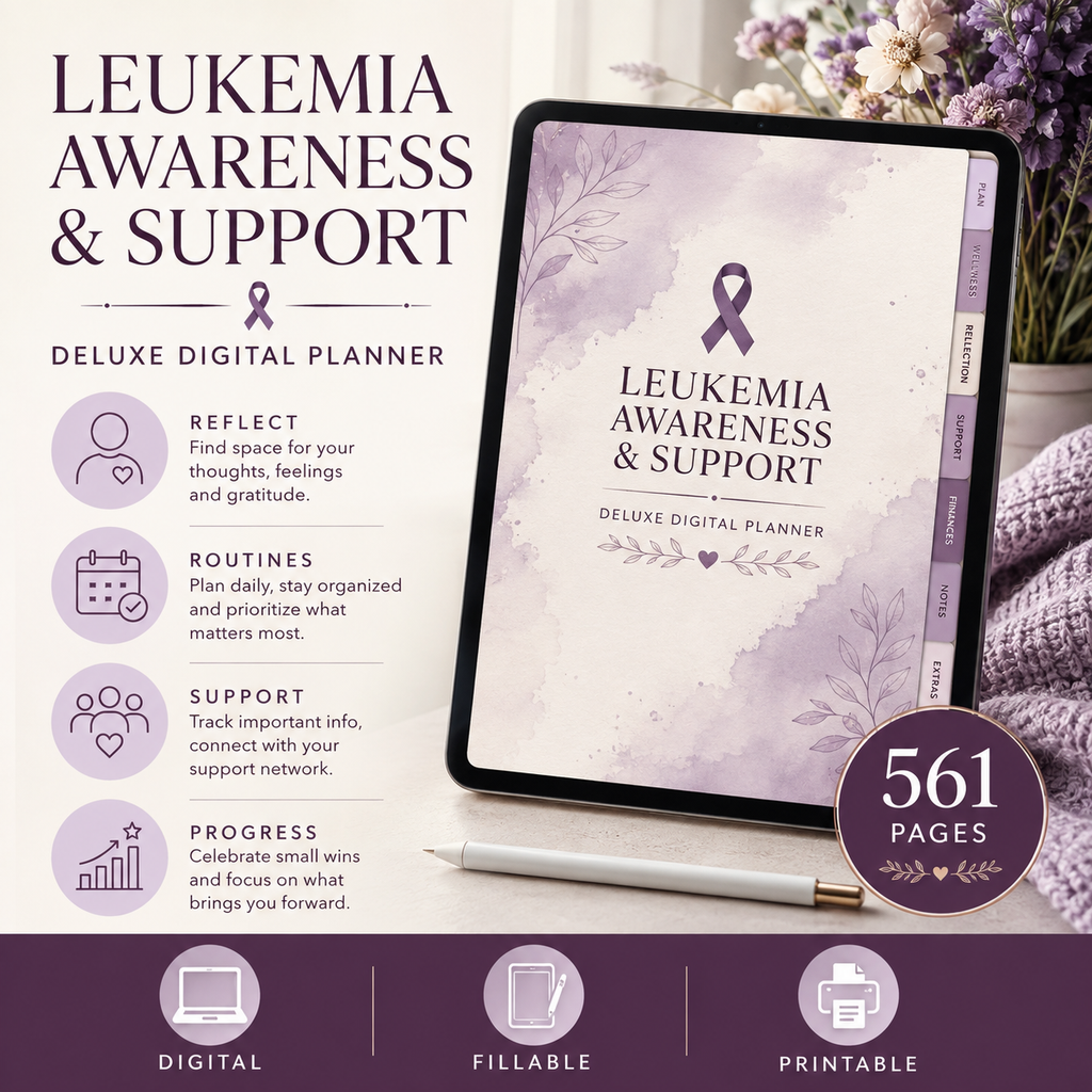 Leukemia Support Deluxe Digital Planner and Care Organizer — listing image 07