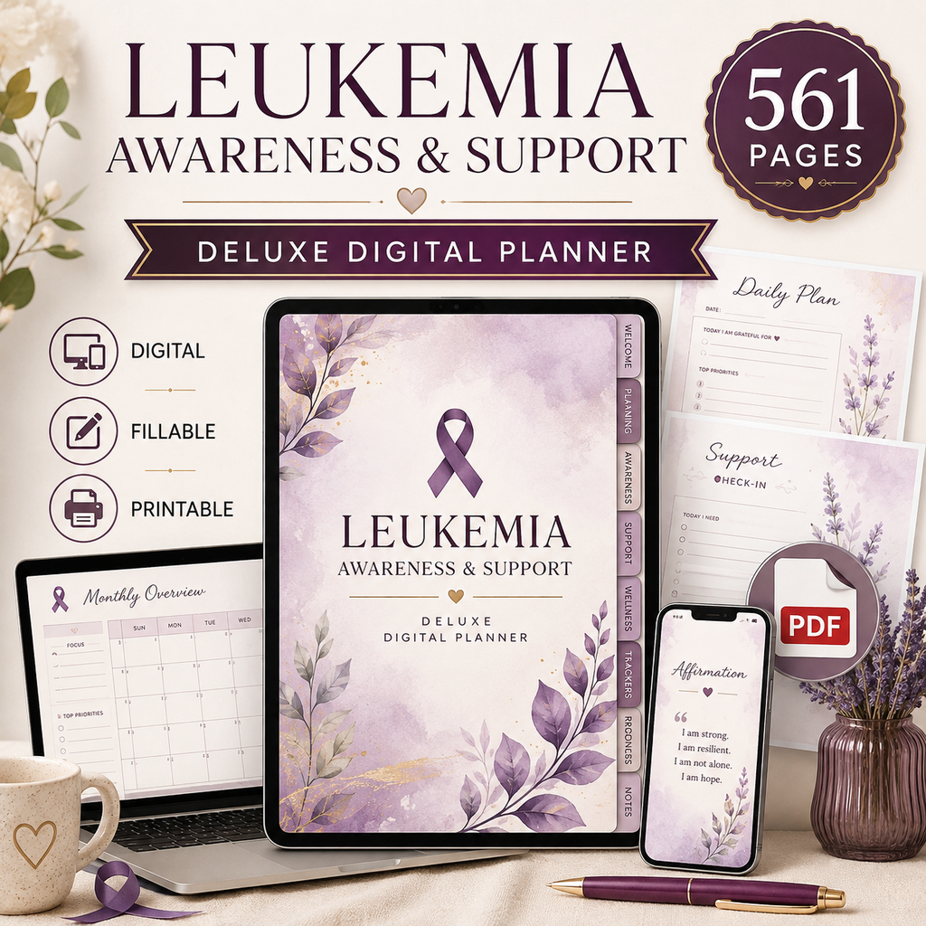 Leukemia Support Deluxe Digital Planner and Care Organizer — listing image 09