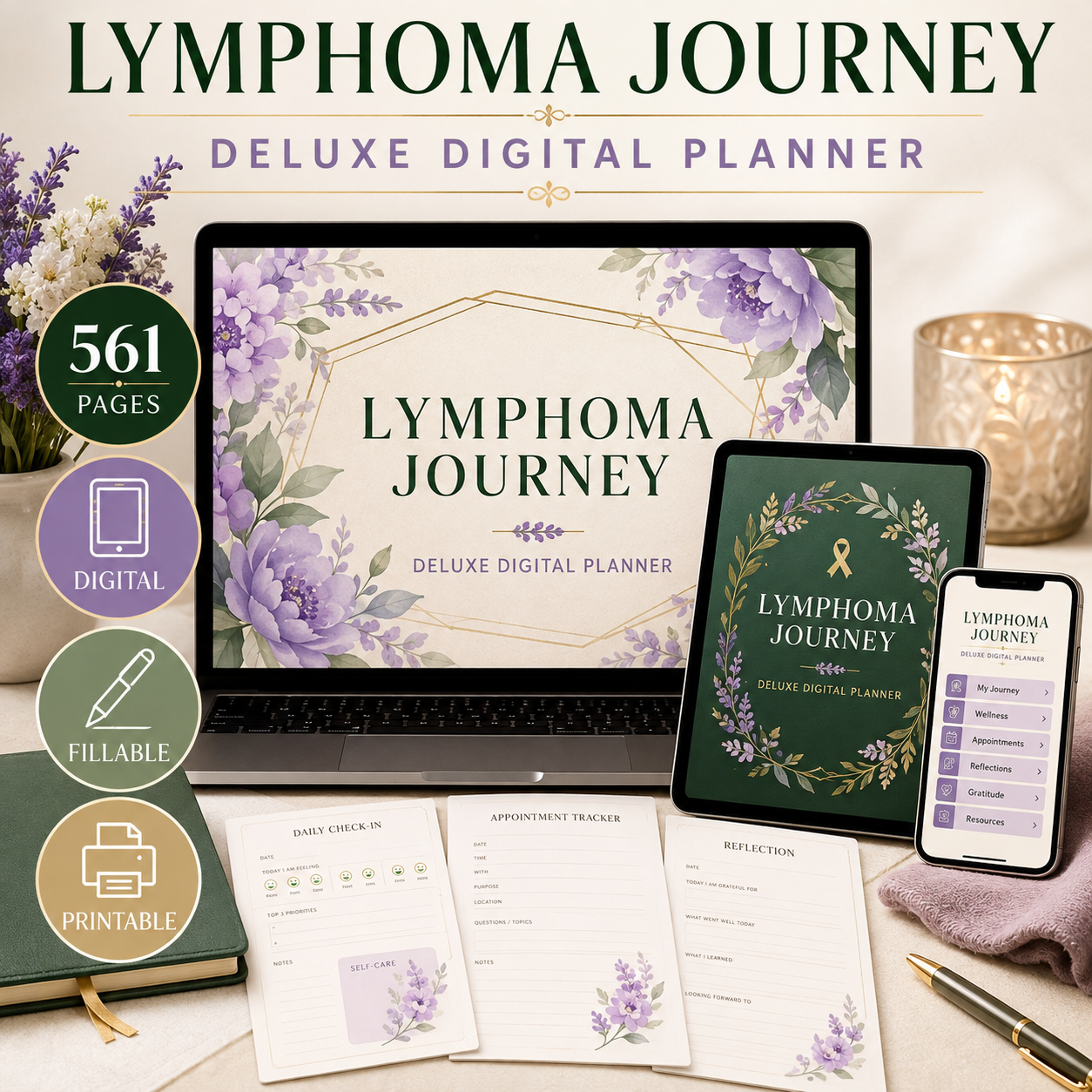Lymphoma Journey Deluxe Digital Planner and Care Organizer — listing image 09
