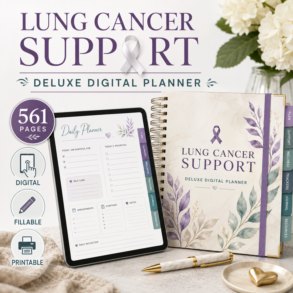 Lung Cancer Support Deluxe Digital Planner and Care Organizer — listing image 01