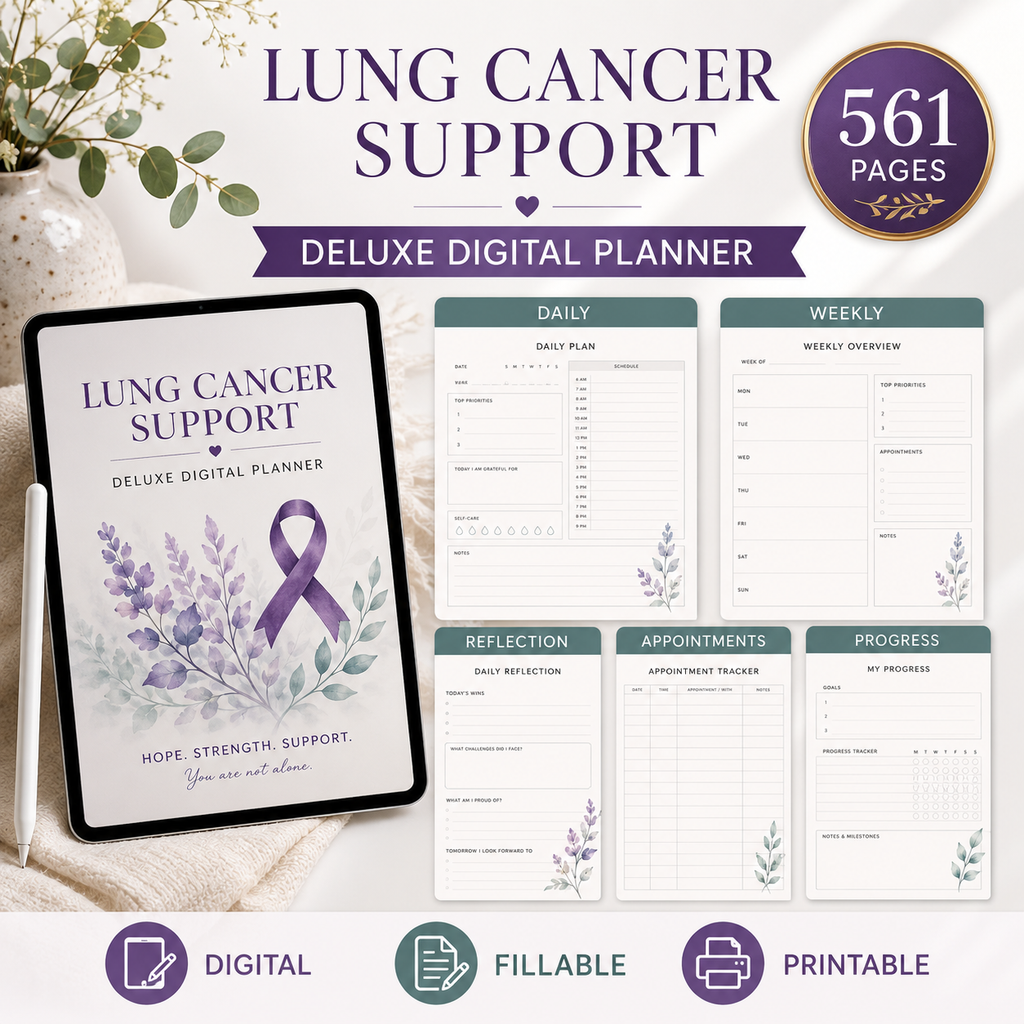 Lung Cancer Support Deluxe Digital Planner and Care Organizer — listing image 03