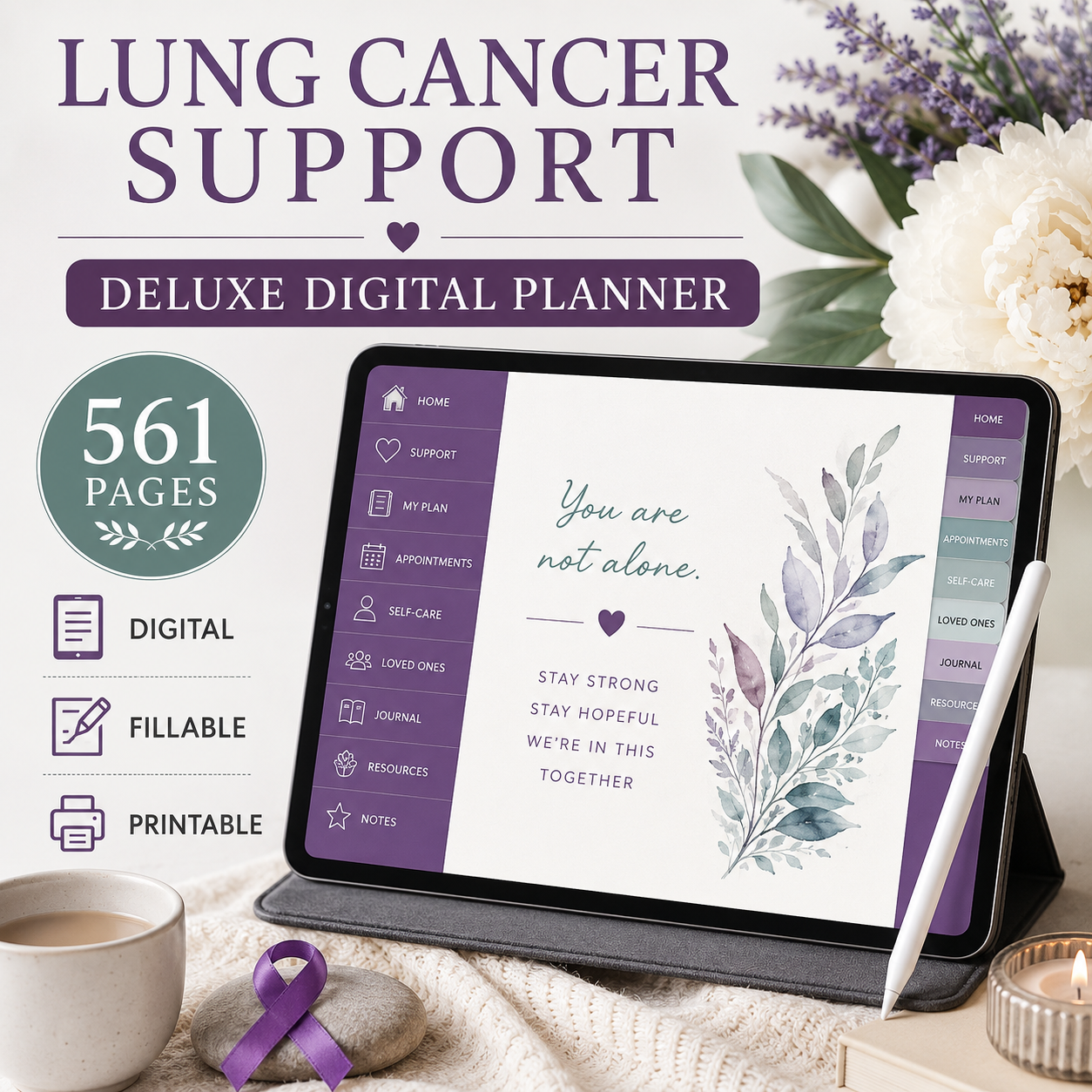 Lung Cancer Support Deluxe Digital Planner and Care Organizer — listing image 04
