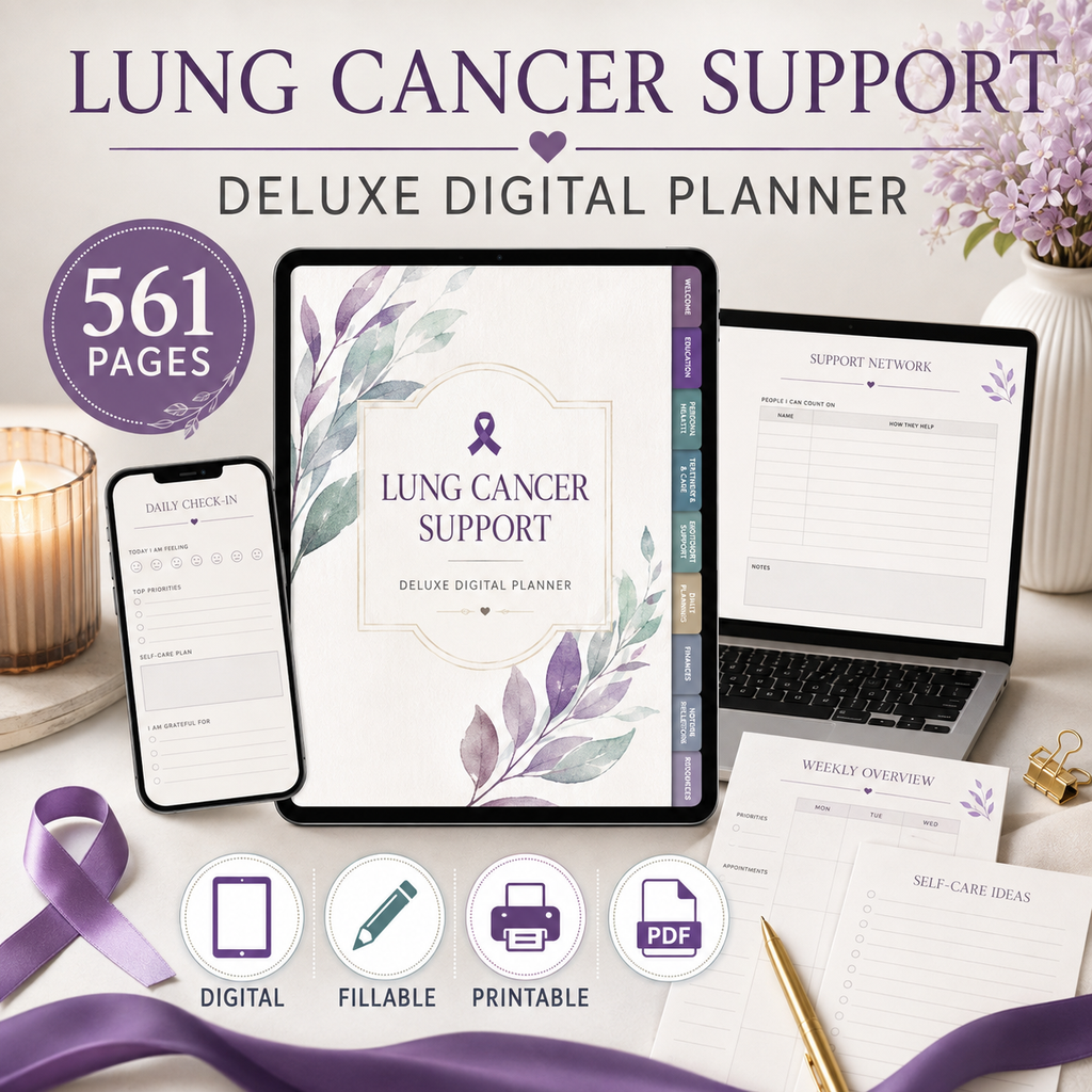Lung Cancer Support Deluxe Digital Planner and Care Organizer — listing image 09