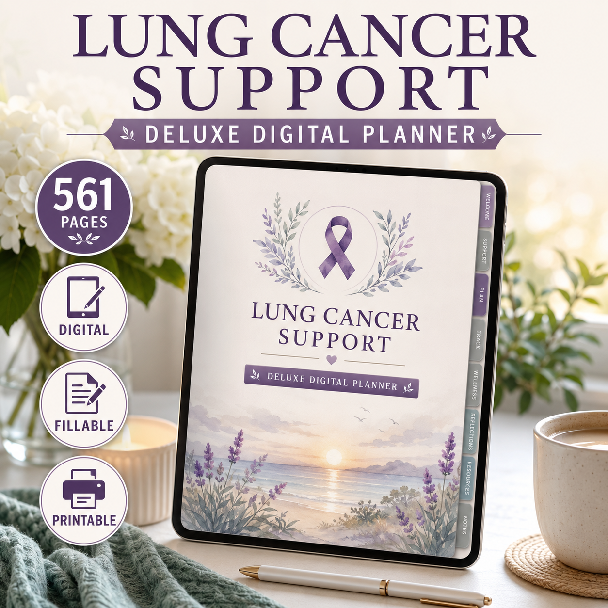 Lung Cancer Support Deluxe Digital Planner and Care Organizer — listing image 10