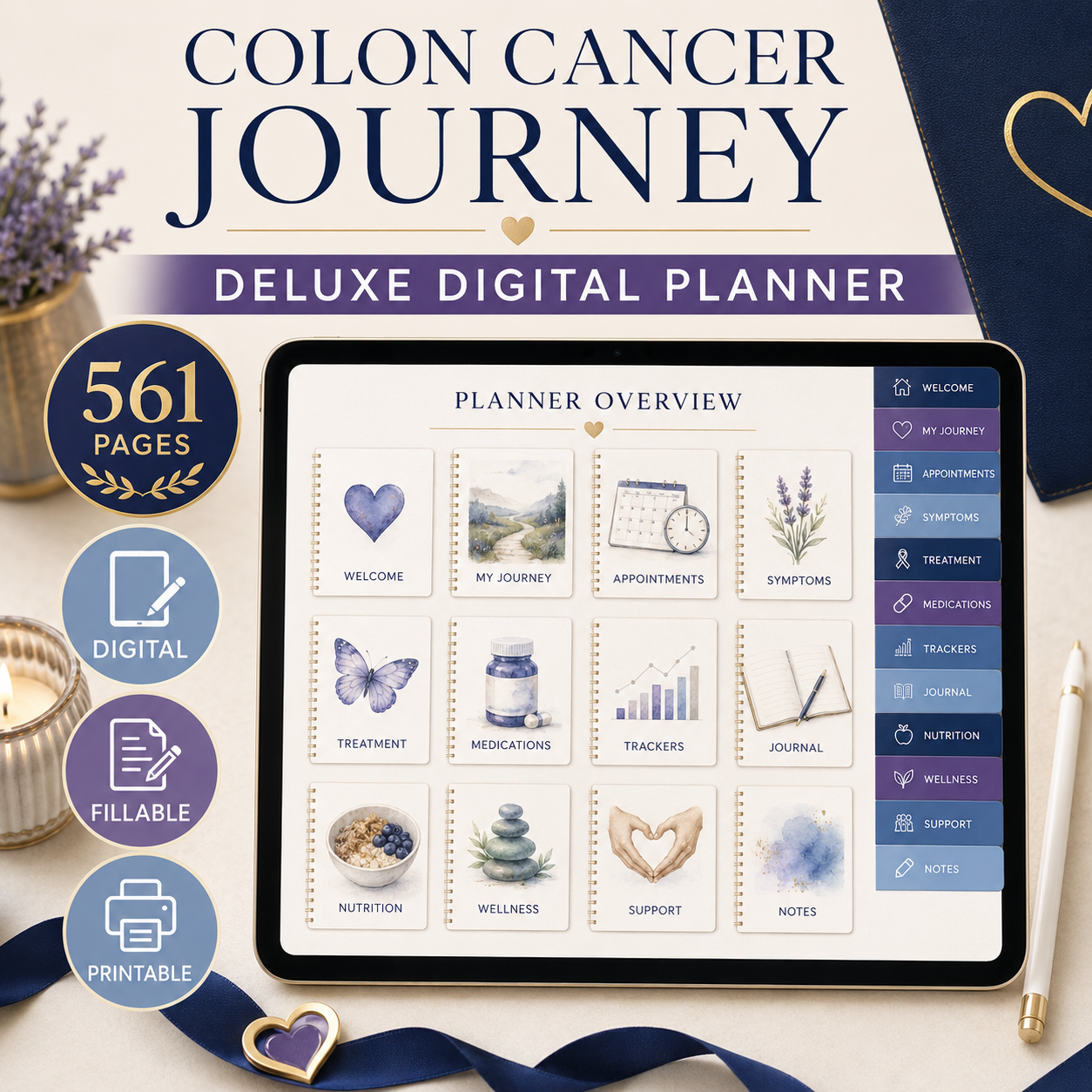 Colon Cancer Journey Deluxe Digital Planner and Organizer — listing image 02