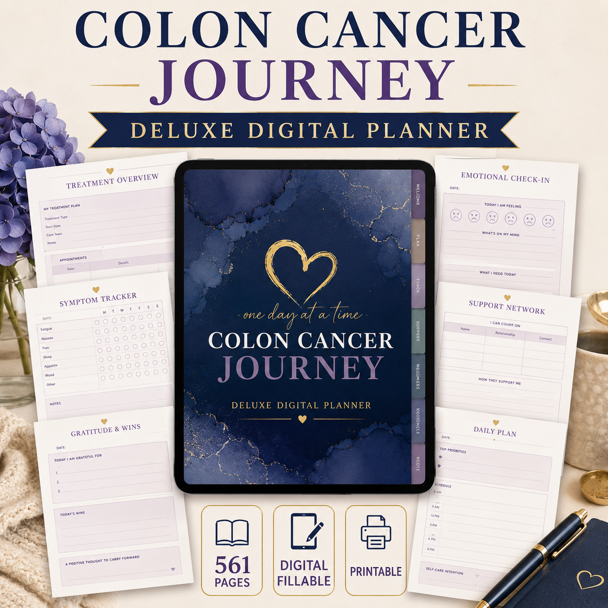 Colon Cancer Journey Deluxe Digital Planner and Organizer — listing image 08