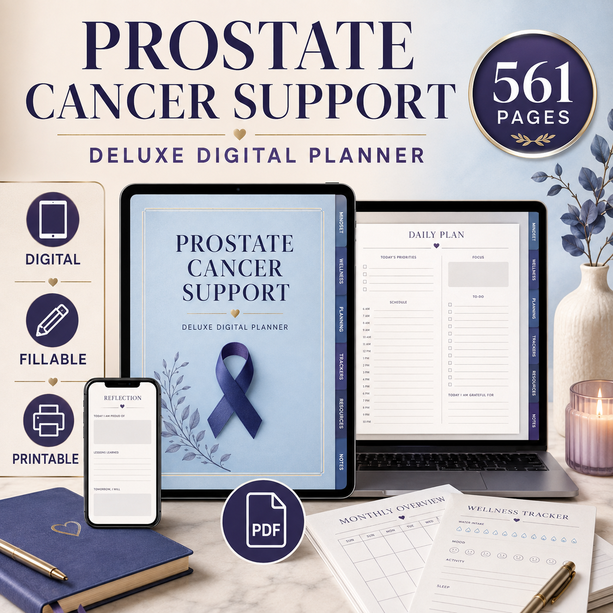Prostate Cancer Support Deluxe Digital Planner — listing image 09