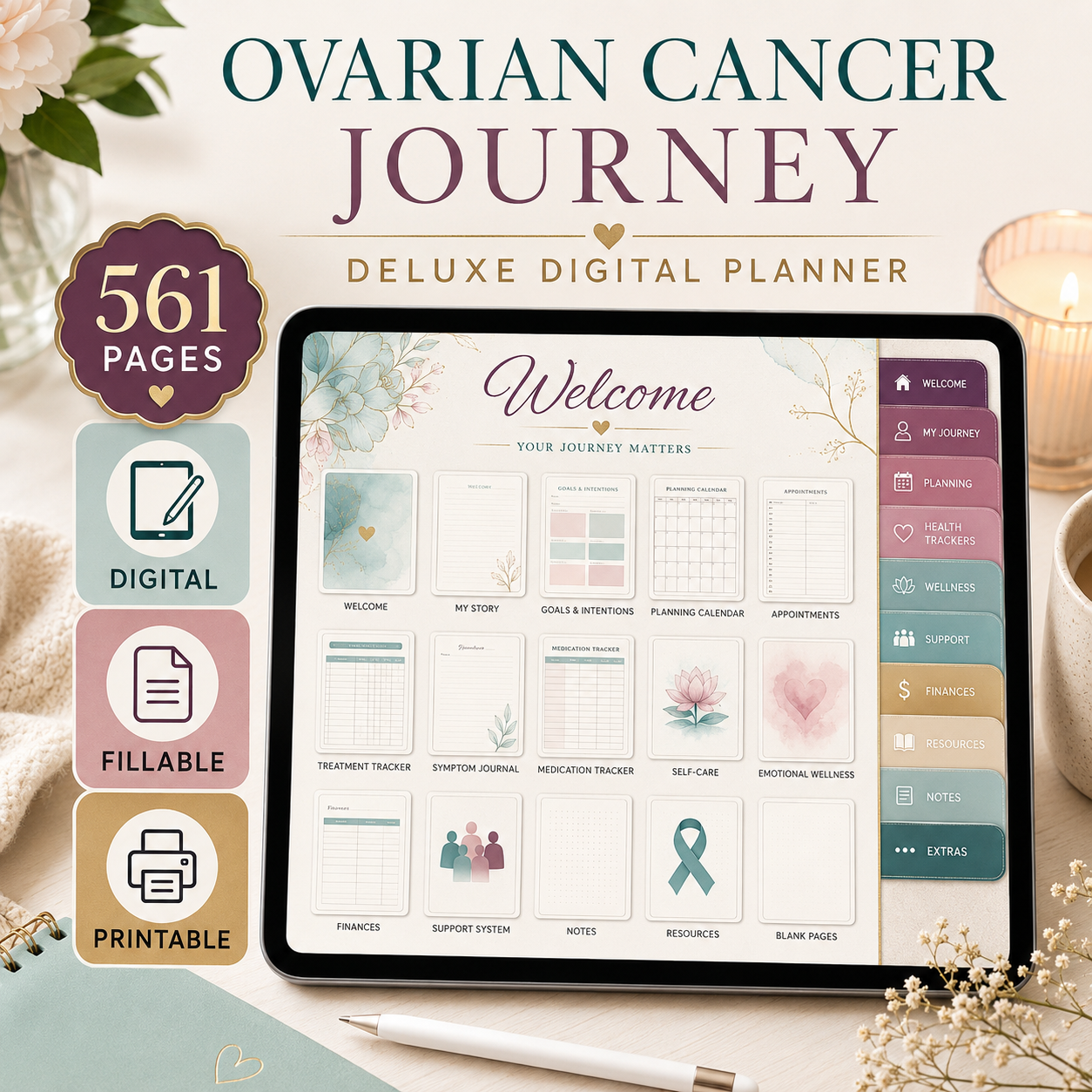 Ovarian Cancer Journey Deluxe Digital Planner — listing image 02