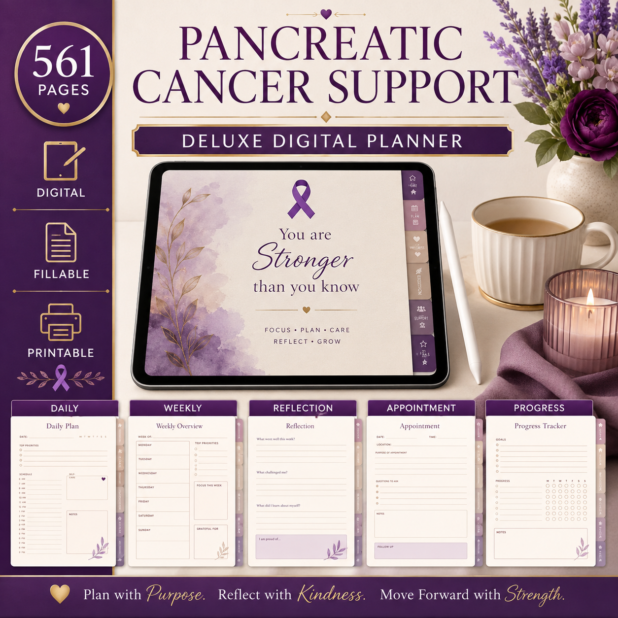 Pancreatic Cancer Support Deluxe Digital Planner — listing image 03