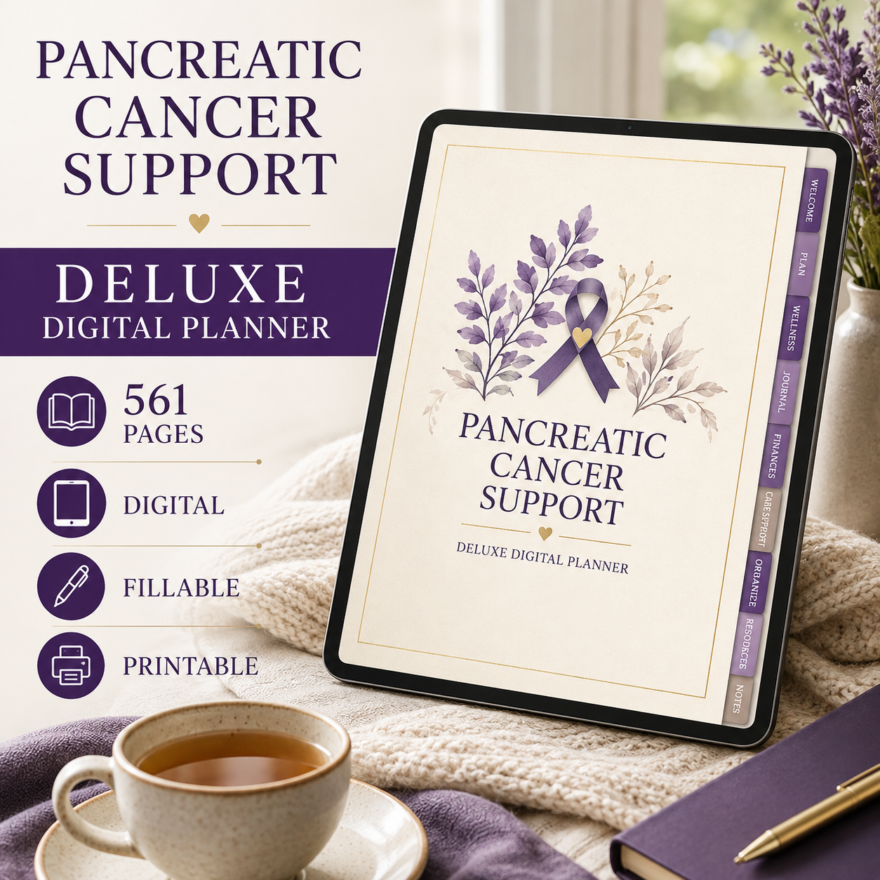 Pancreatic Cancer Support Deluxe Digital Planner — listing image 05