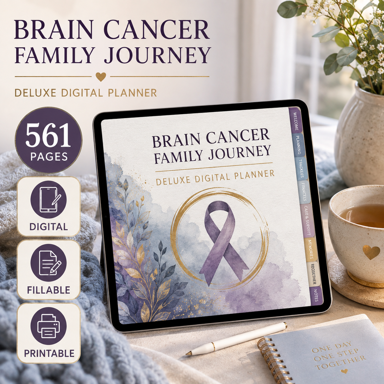 Brain Cancer Family Journey Deluxe Digital Planner — listing image 05