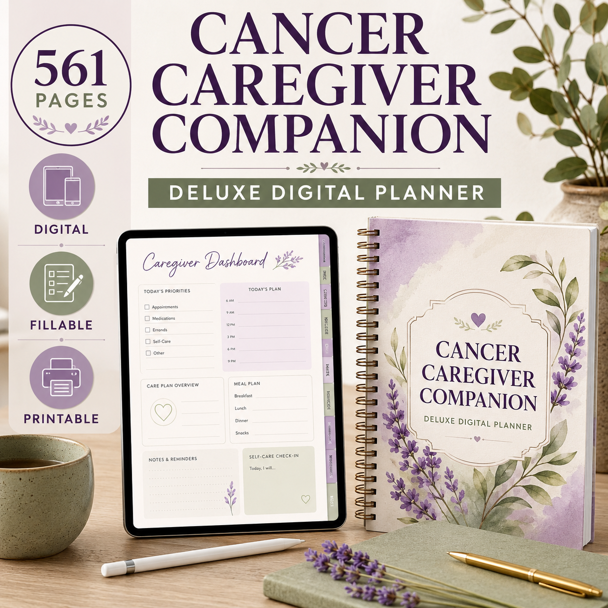 Cancer Caregiver Companion Deluxe Digital Planner — listing image 01