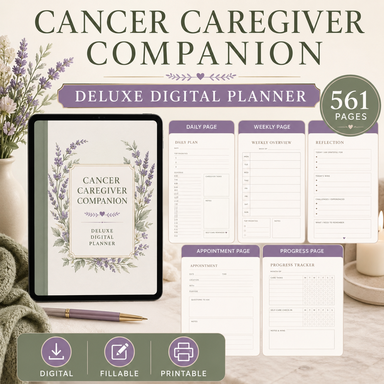 Cancer Caregiver Companion Deluxe Digital Planner — listing image 03
