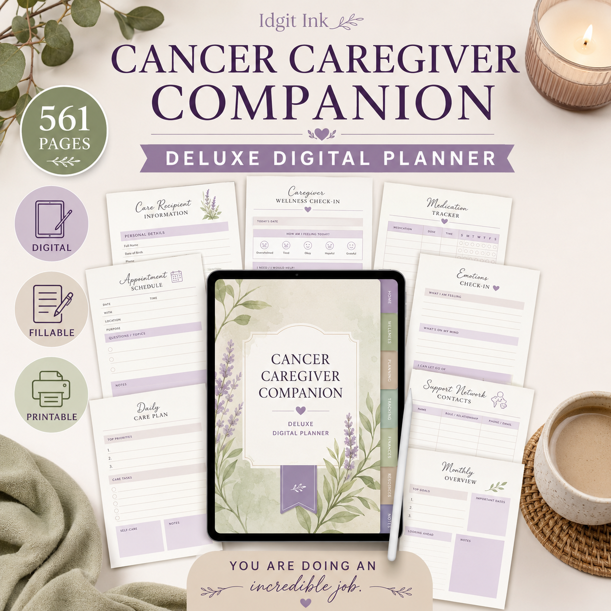 Cancer Caregiver Companion Deluxe Digital Planner — listing image 08