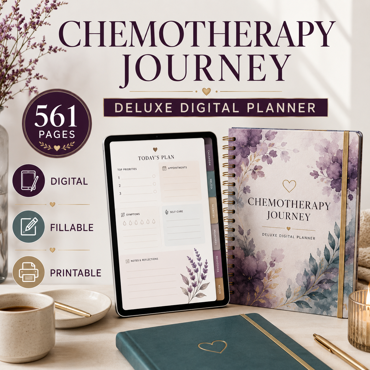 Chemotherapy Journey Deluxe Digital Planner and Care Organizer — listing image 01