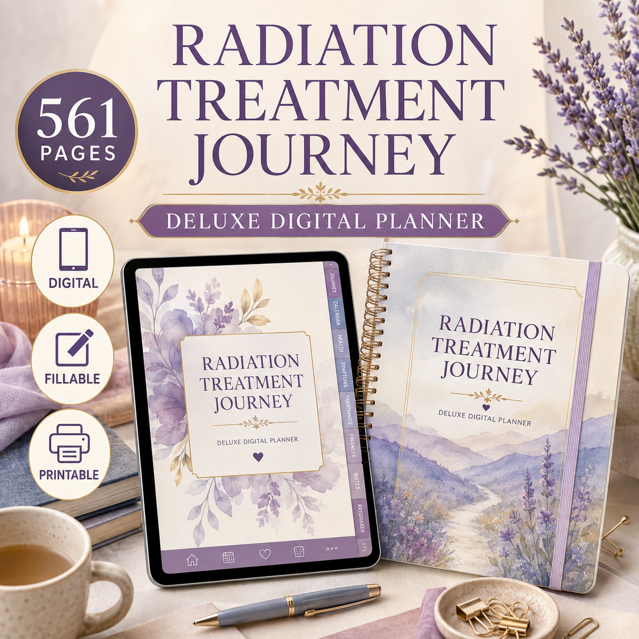 Radiation Treatment Journey Deluxe Digital Planner — listing image 01