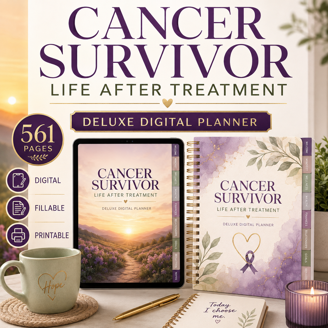 Life After Cancer Treatment Deluxe Digital Planner — listing image 01