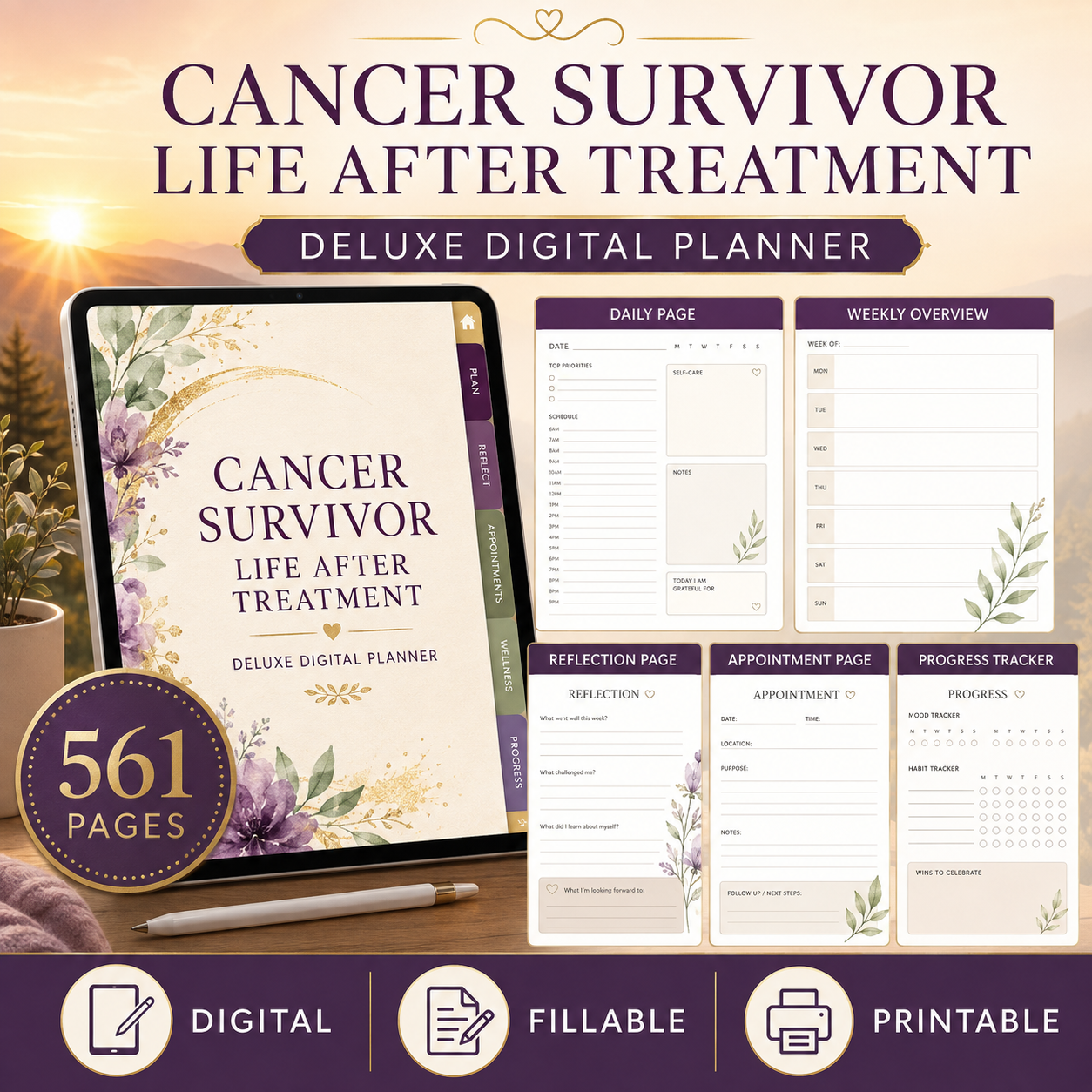Life After Cancer Treatment Deluxe Digital Planner — listing image 03