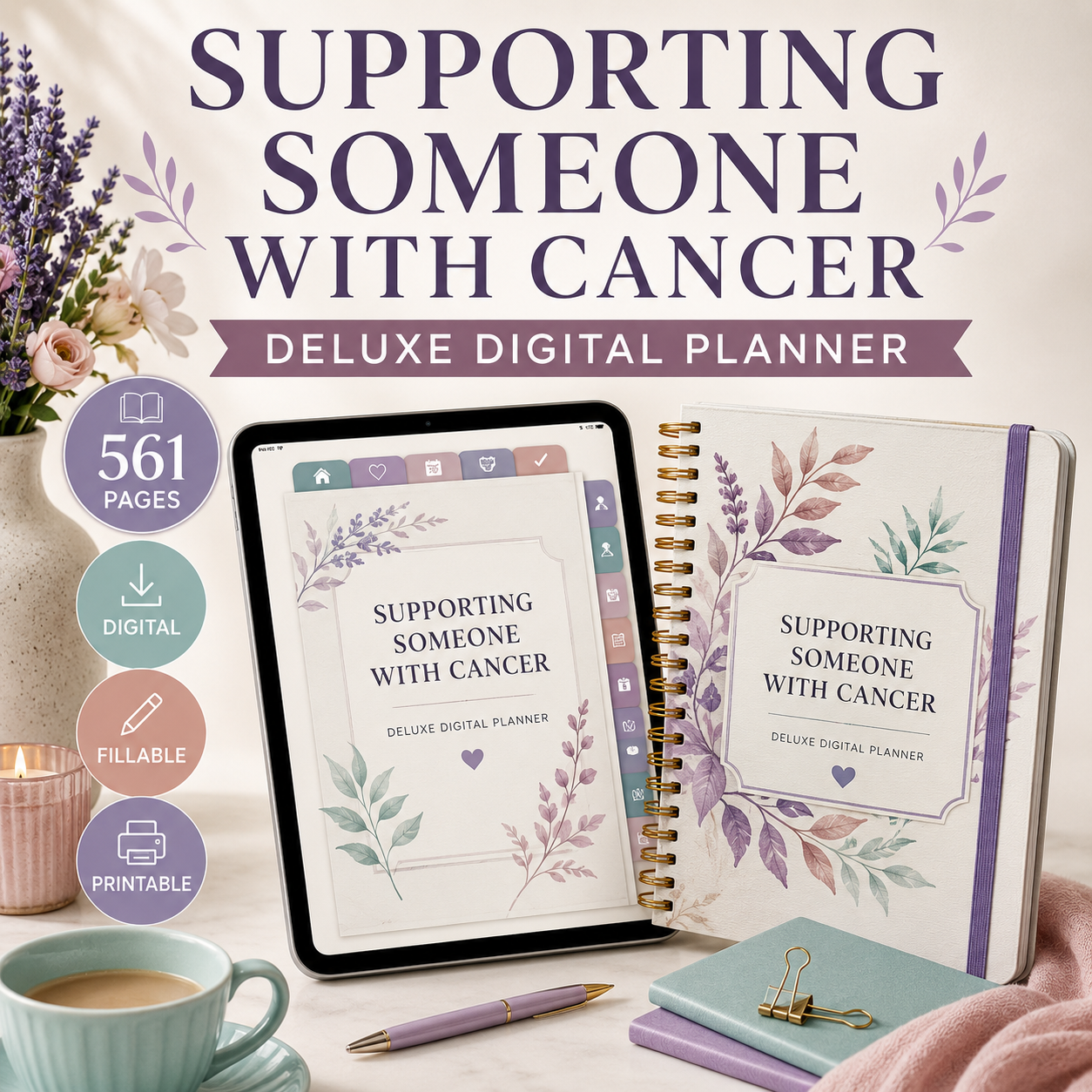 Supporting Someone With Cancer Deluxe Digital Planner — listing image 01