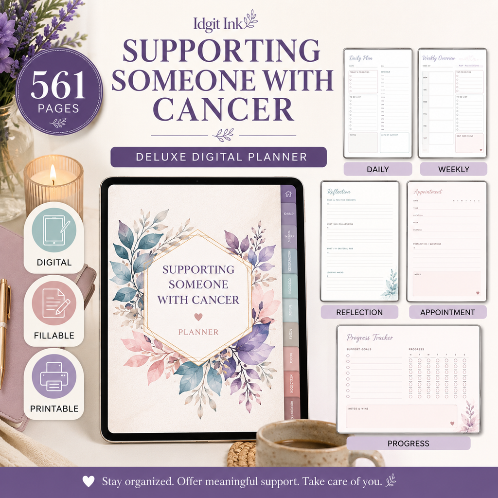 Supporting Someone With Cancer Deluxe Digital Planner — listing image 03